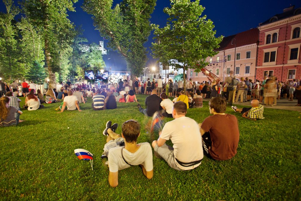 Independence Day celebration in Ljubljana Old Town in Slovenia