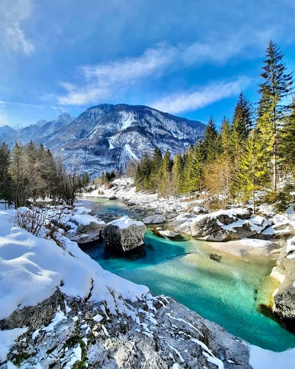 Lepenjica Stream in Lepena Valley, part of Triglav National Park in Slovenia