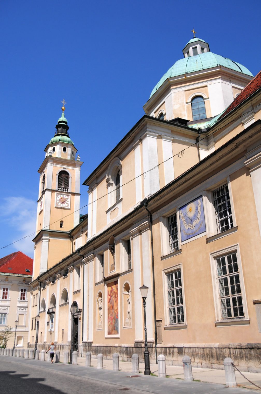 Exterior of Ljubljana Cathedral in the capital city of Slovenia