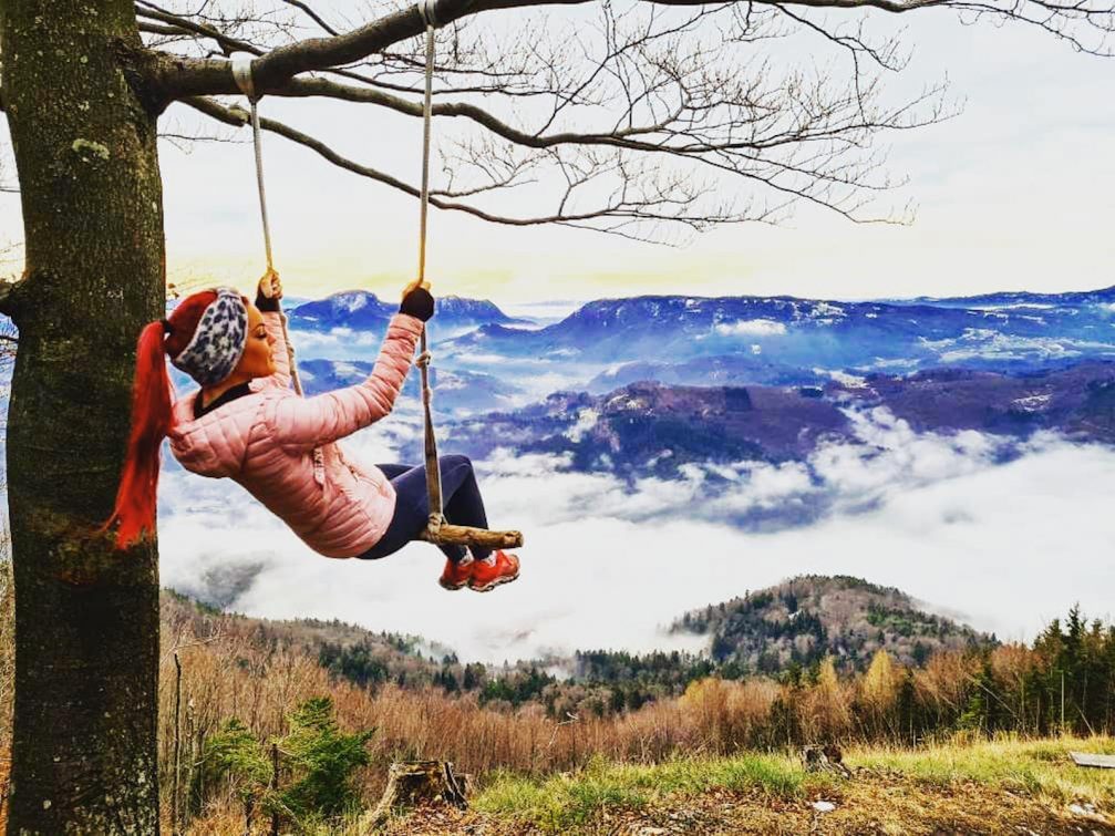 A swing on the Malic Hill above Lasko in the autumn season