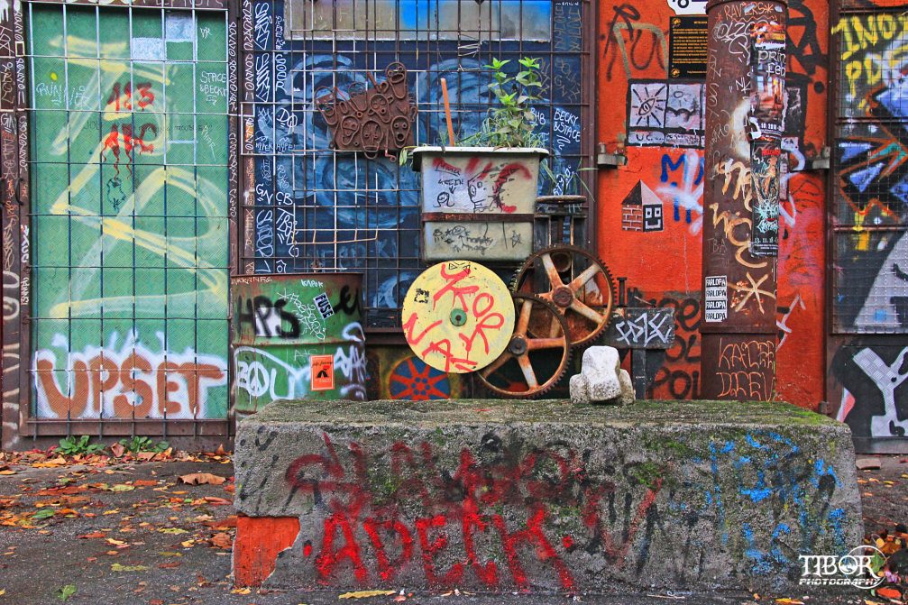 Street art in Metelkova autonomous culture zone in Ljubljana, the capital of Slovenia