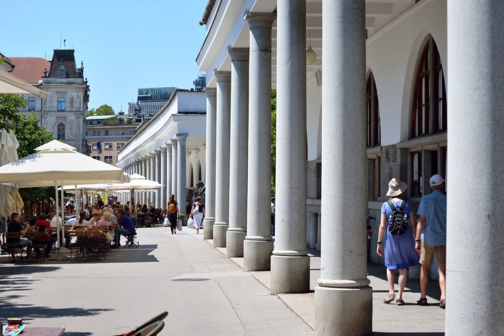 Plecnik Covered Market in Ljubljana, the capital city of Slovenia