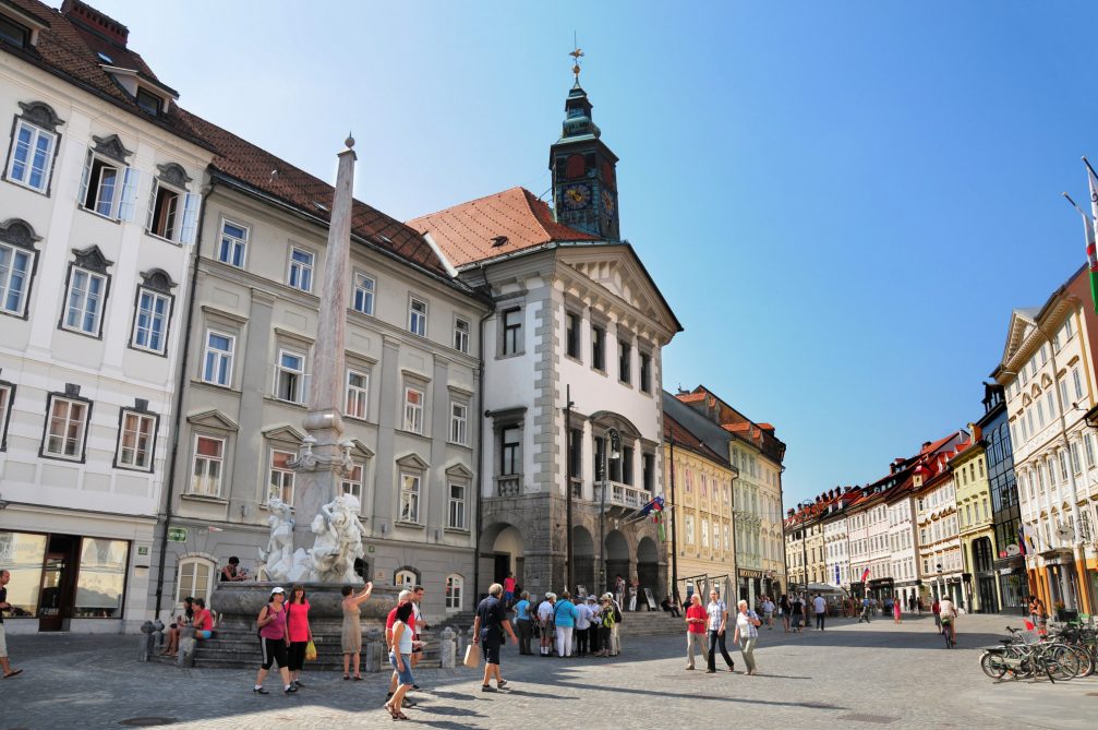 Ljubljana Town Hall in the capital city of Slovenia