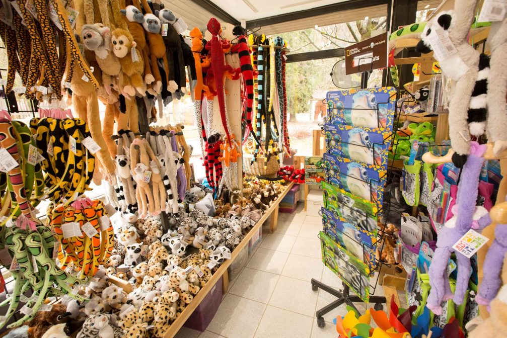 Interior of a souvenir shop in Ljubljana Zoo