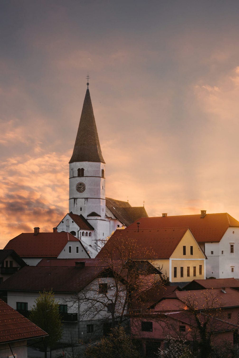 Village of Zagorje with the parish church dedicated to Mary Help of Christians