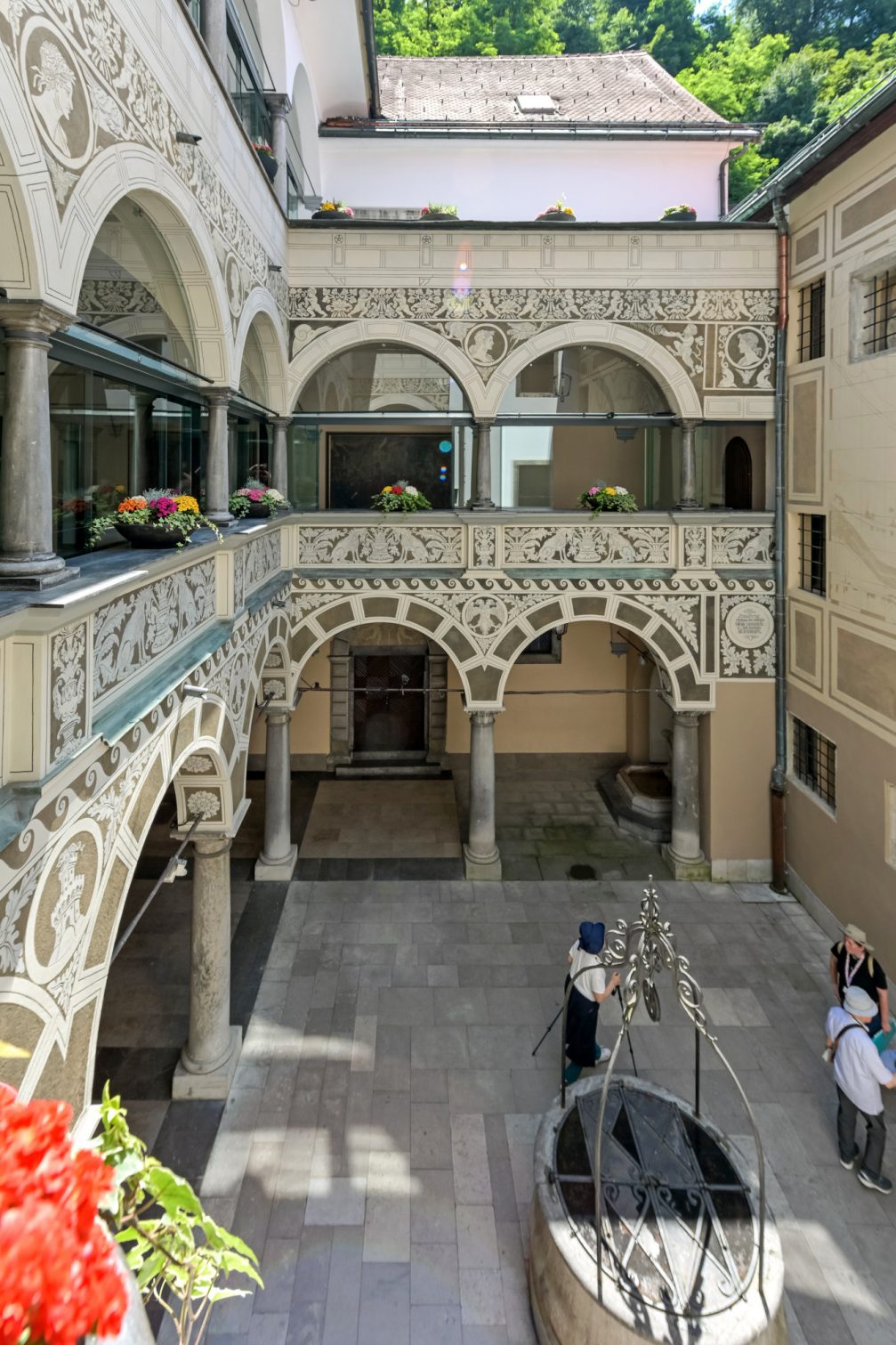 Gothic Courtyard inside Town Hall in Ljubljana in the capital city of Slovenia