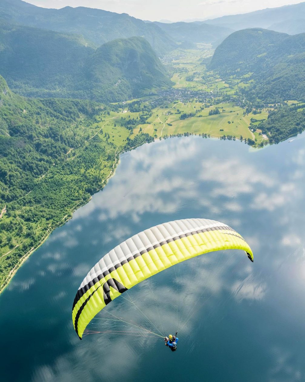 Tandem paragliding with Kumulus Paragliding over Lake Bohinj in Slovenia