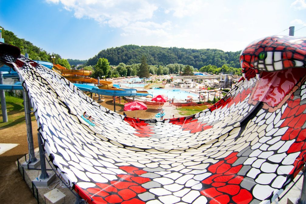 Black Cobra water slide in Thermal Park Aqualuna at Terme Olimia in Podcetrtek 