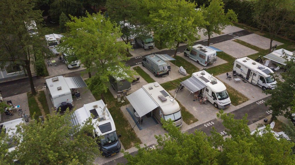 Aerial view of Camp Natura Mobile homes at Terme Olimia in Podcetrtek