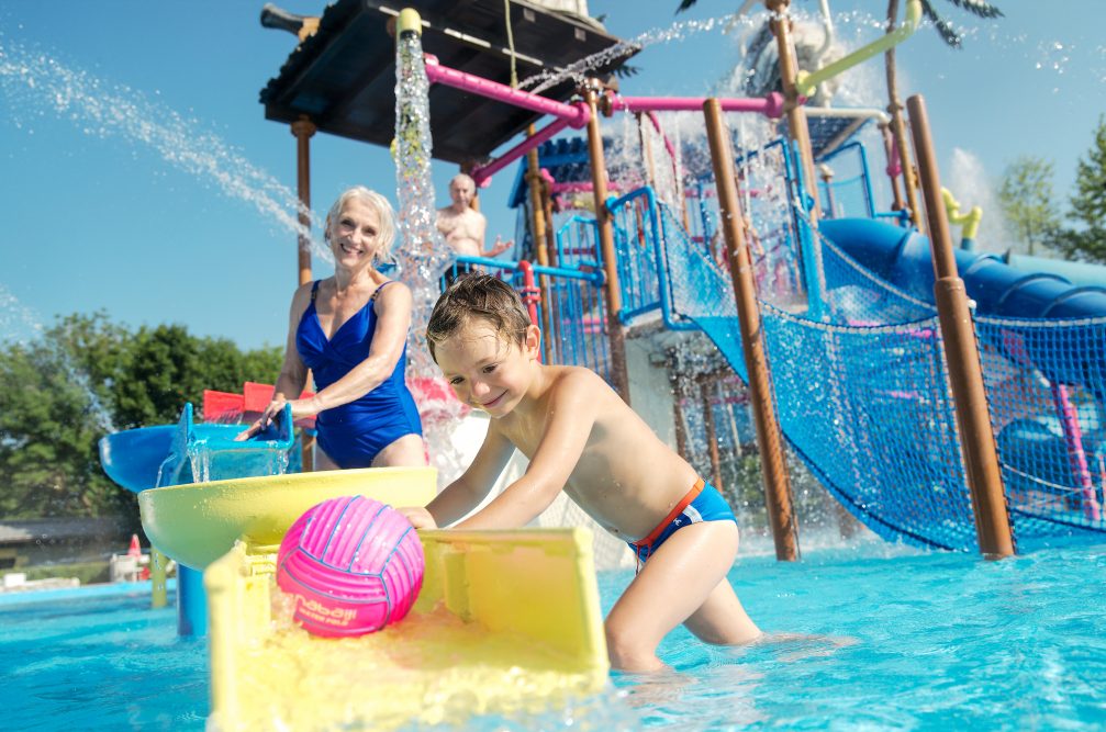 Outdoor children pools of Summer Thermal Riviera at Terme Catez Resort in Slovenia