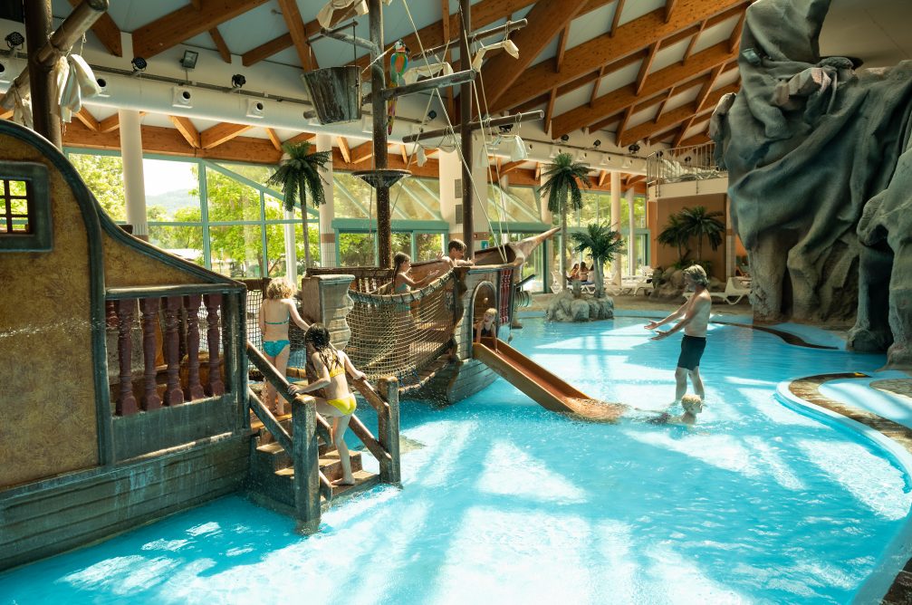 Childrens pools of Winter Thermal Riviera at Terme Catez Resort in Slovenia