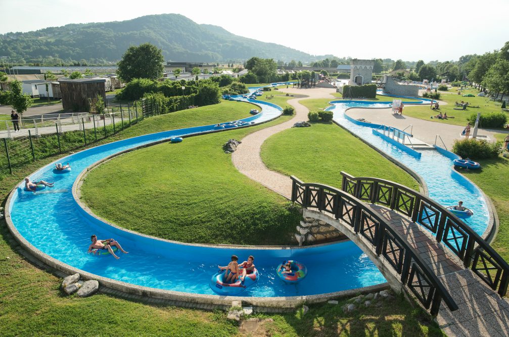 Lazy River of Summer Thermal Riviera at Terme Catez Spa in Slovenia