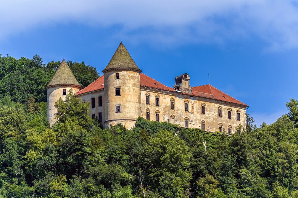 Exterior of Podcetrtek Castle in eastern Slovenia