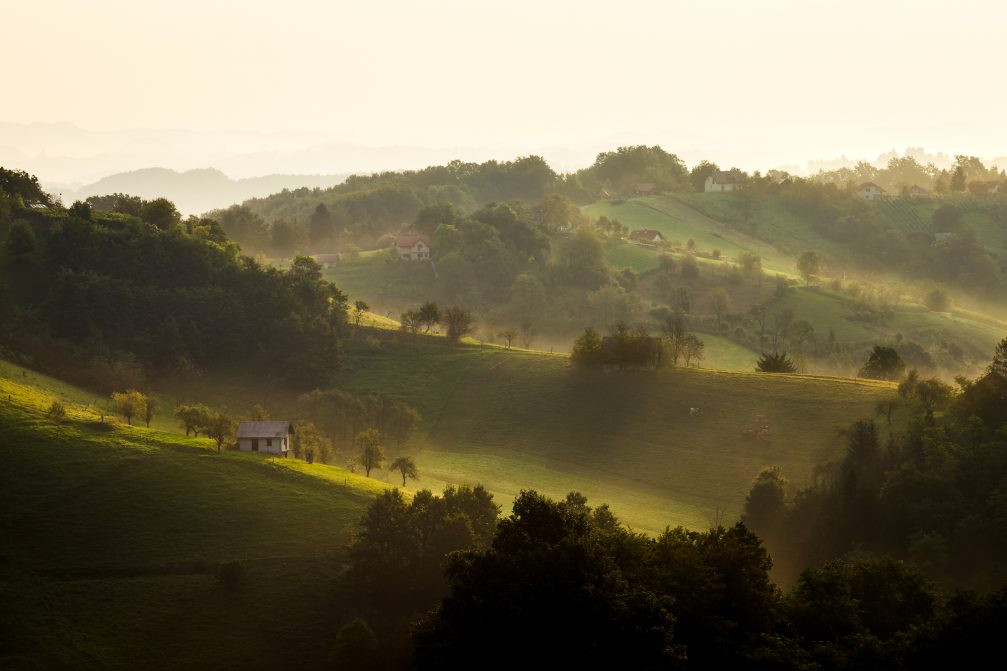 Hilly Podcetrtek Countryside in Slovenia