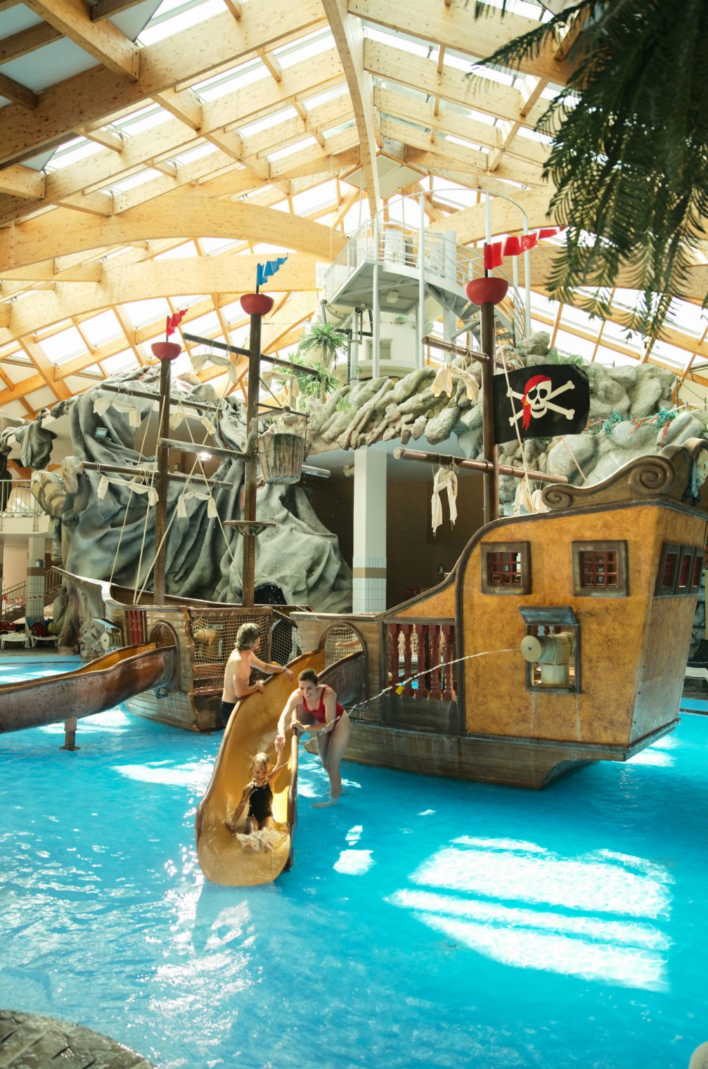 A pirate ship ensconced in a pool Winter Thermal Riviera at Terme Catez Resort in Slovenia