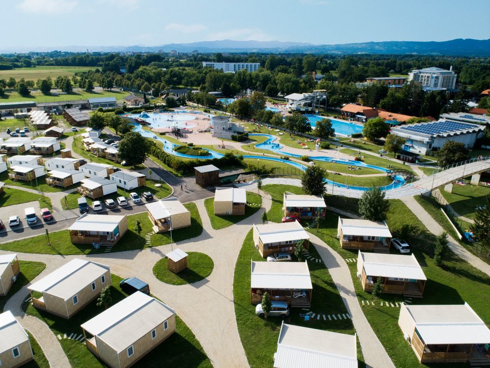 Aerial view of Camping Terme Catez in Slovenia