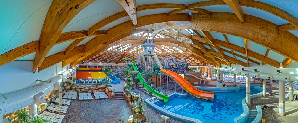 Panorama of indoor pools at Terme Catez in Slovenia