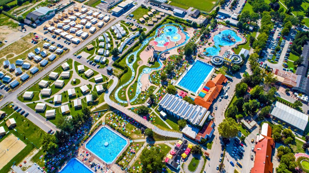Birds eye view of Terme Catez in Slovenia