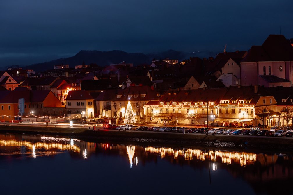 Maribor Christmas lights in festive time