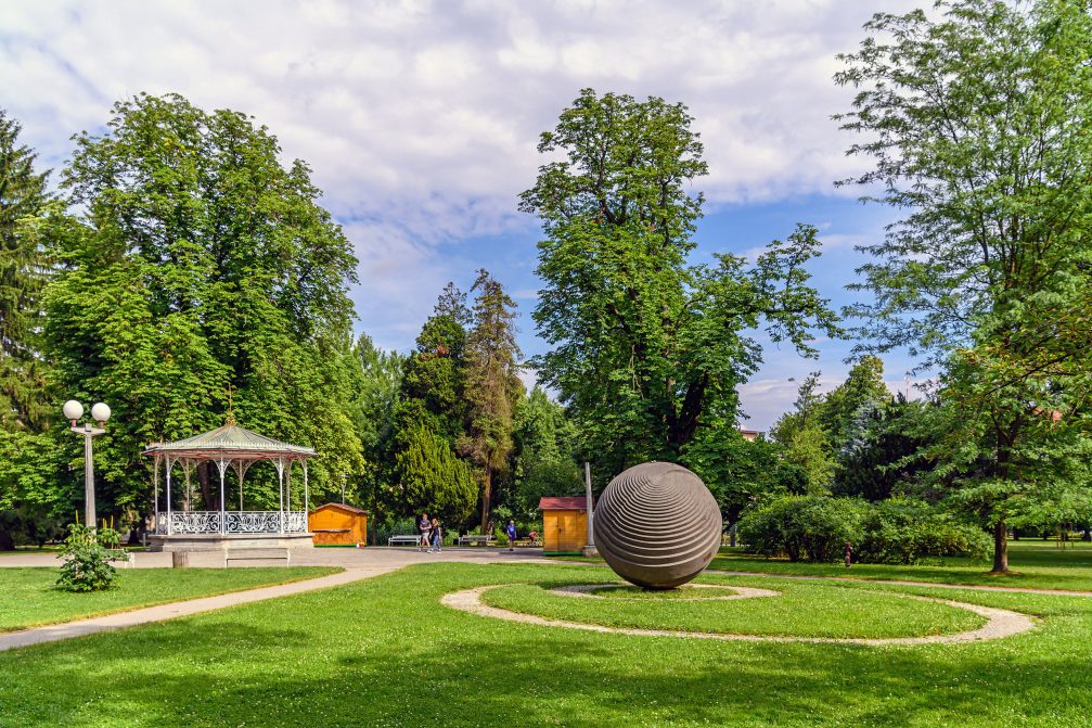 View of City Park Maribor in Slovenia in summer