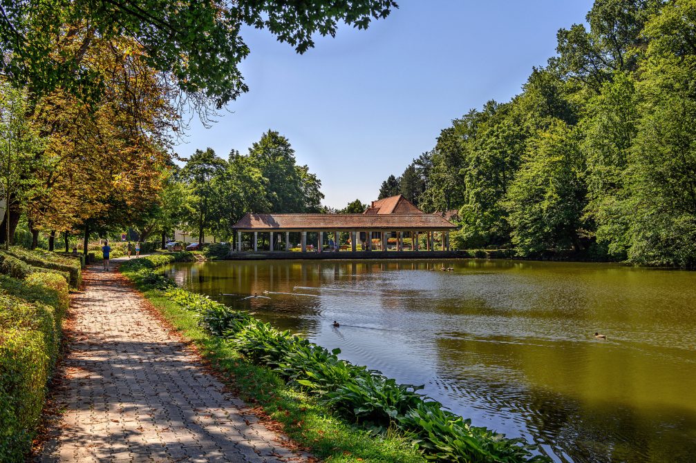View of Three Ponds in Maribor in summer