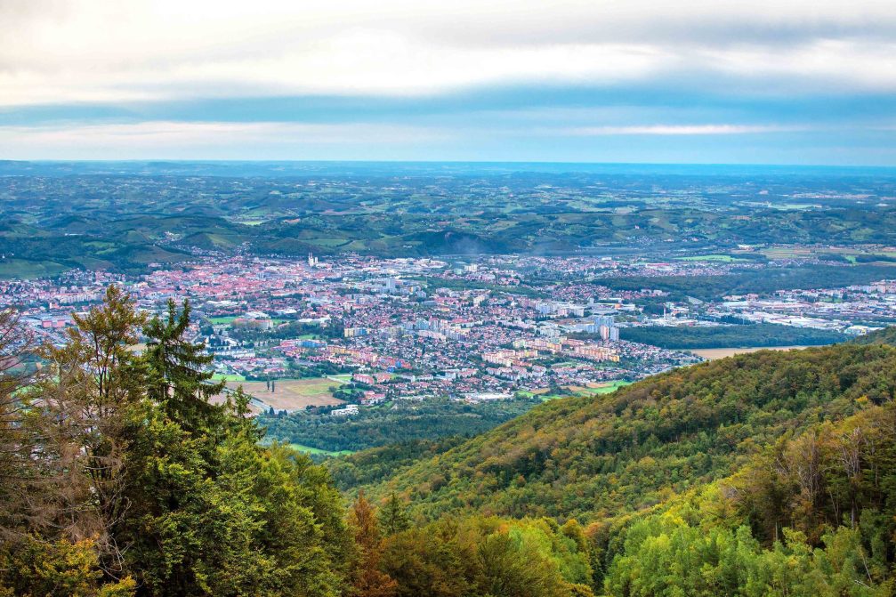Panoramic view of Maribor and the surrounding area